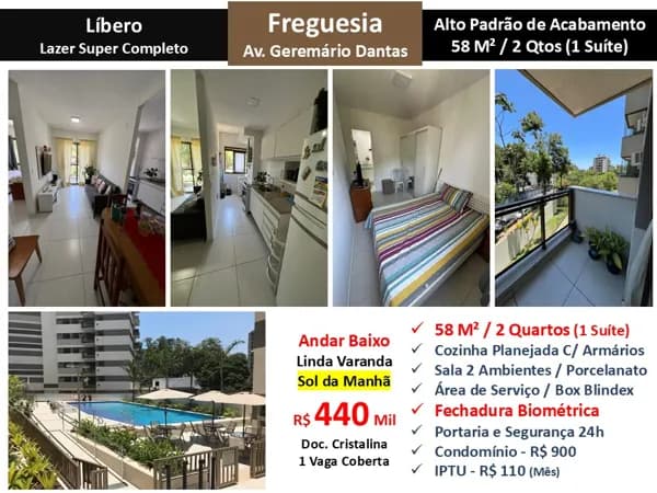 Apto JPA Freguesia Líbero 58M²