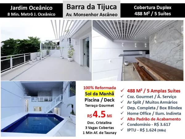 Cob Barra da Tijuca JO Monsenhor Ascâneo 488M²