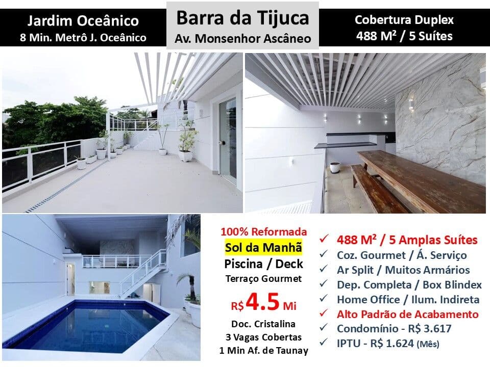 Cob Barra da Tijuca JO Monsenhor Ascâneo 488M²