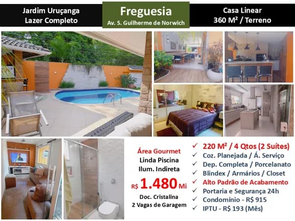 Casa JPA Freguesia Jardim Uruçanga Guilherme de Norwich 220M²