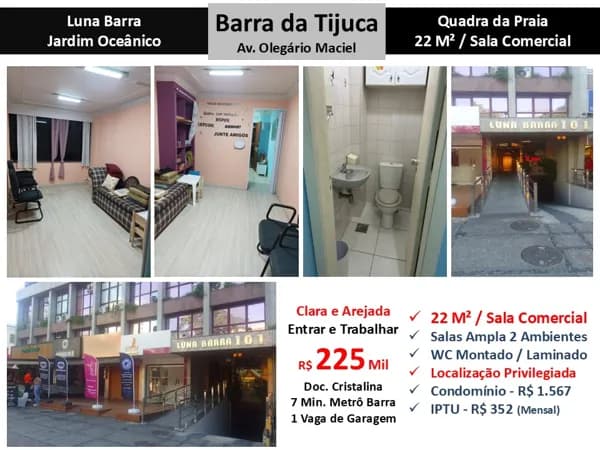 Sala Barra da Tijuca JO Olegário Maciel Luna Barra 22M²