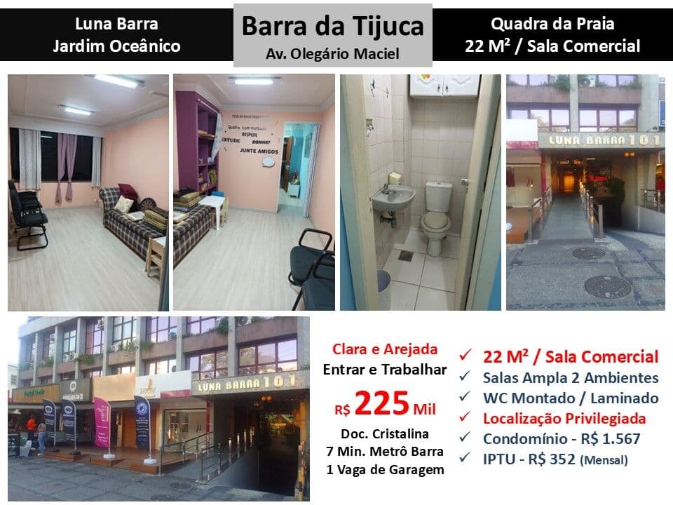 Sala Barra da Tijuca JO Olegário Maciel Luna Barra 22M²