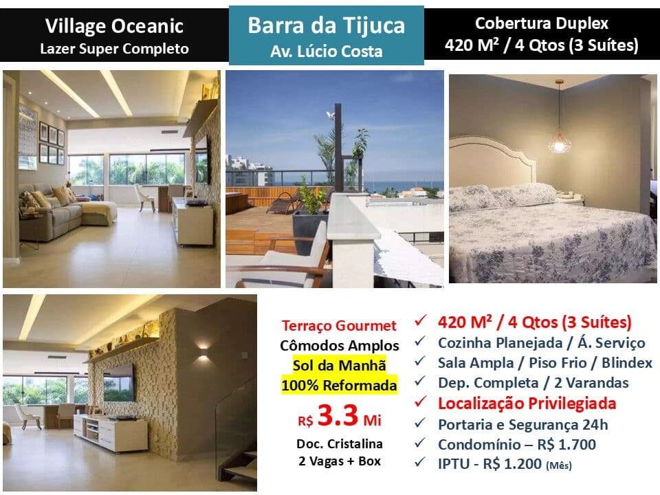 Cob Barra da Tijuca Praia Village Oceanic 420M²