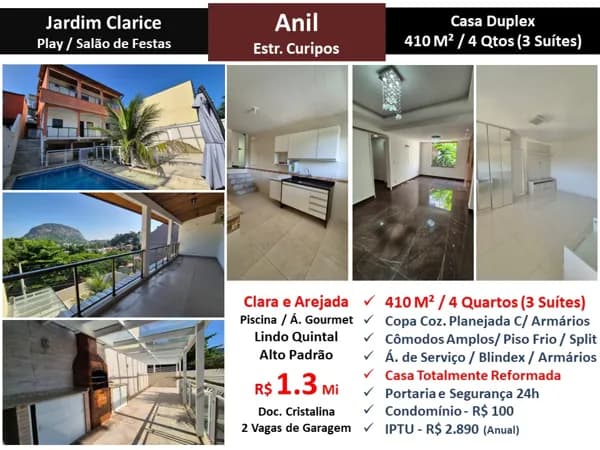 Casa JPA Anil Jardim Clarice 410M²