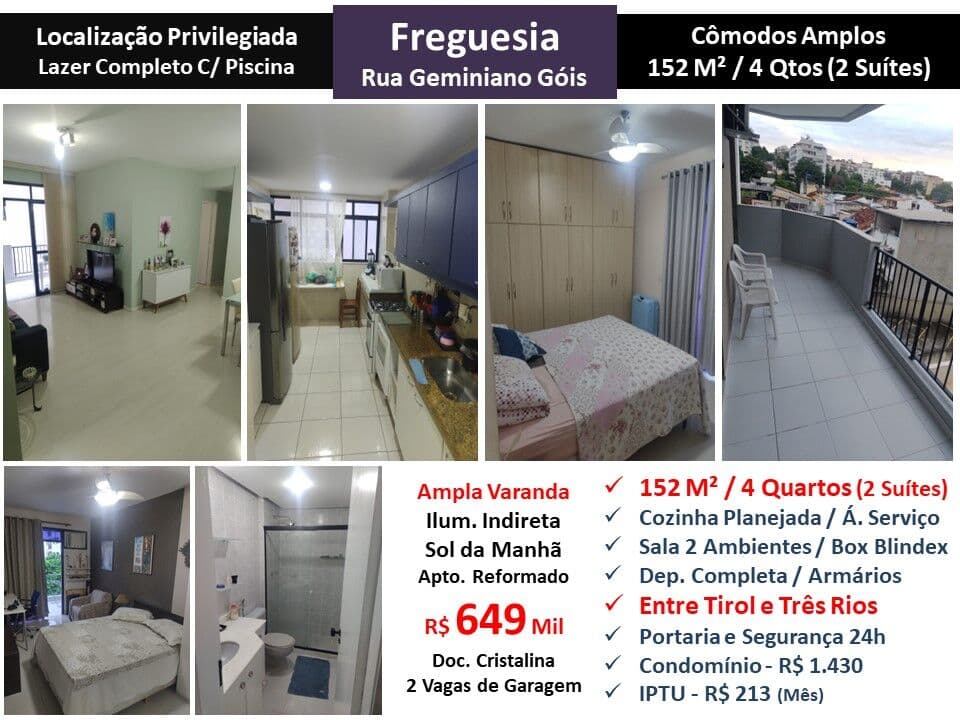 Apto JPA Freguesia Geminiano Góis 152M²