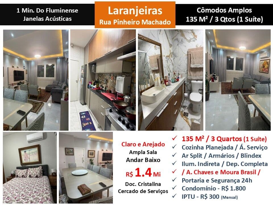 Apto Laranjeiras Pinheiro Machado 135M²