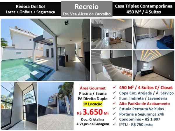 Casa Recreio Riviera Del Sol 450M²