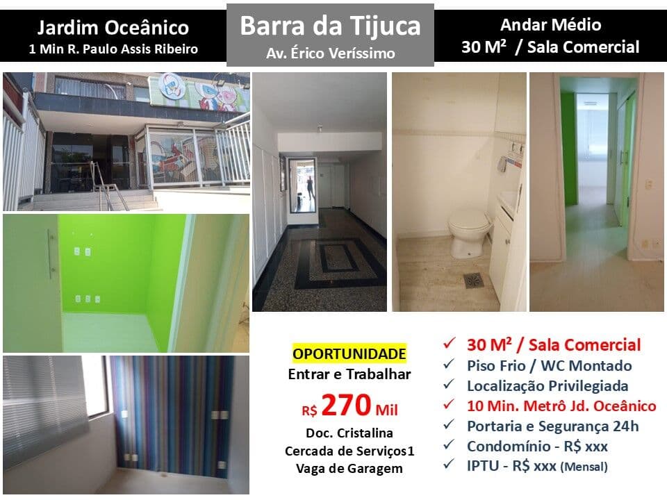 Sala Barra da Tijuca JO Érico Veríssimo 30M²