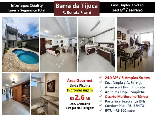 Casa Barra da Tijuca Interlagos Quality 240M²