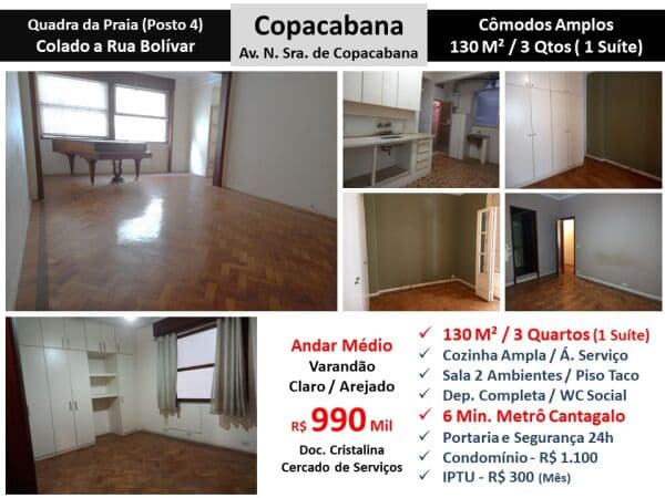 Apto Copacabana N.S. de Copacabana 130M²
