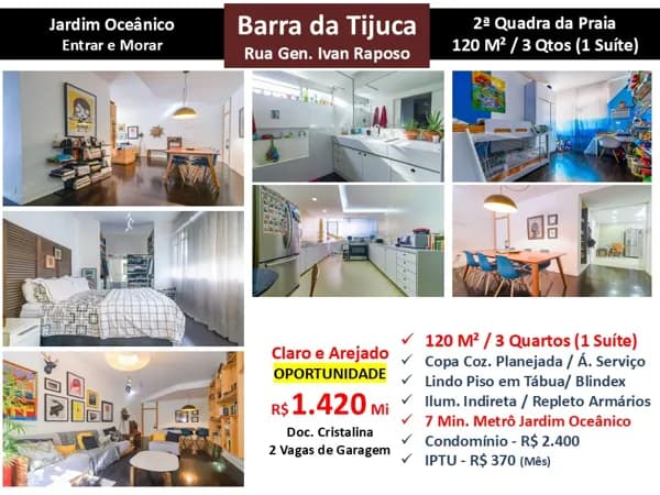 Apto Barra da Tijuca JO Ivan Raposo 120M²