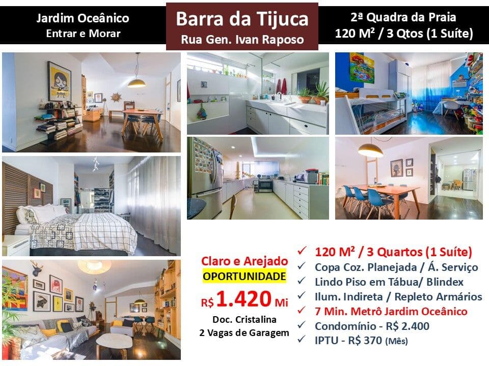 Apto Barra da Tijuca JO Ivan Raposo 120M²