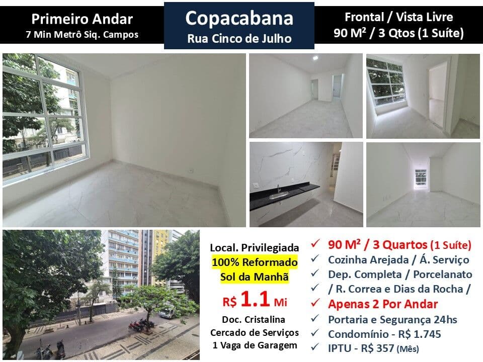 Apto Copacabana Cinco de Julho 90M²