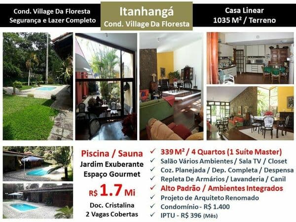 Casa Barra da Tijuca Itanhanga Village da Floresta 339M²