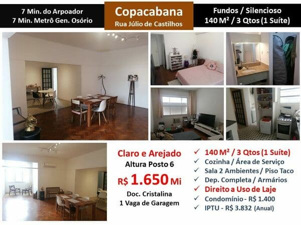 Apto Copacabana Júlio de Castilhos 140M²