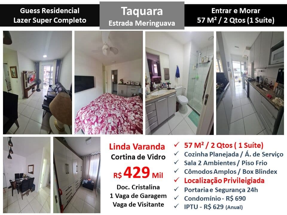 Apto JPA Taquara Meringuava Guess 57M² 3