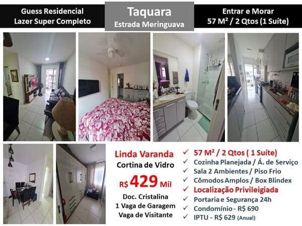 Apto JPA Taquara Meringuava Guess 57M² 3