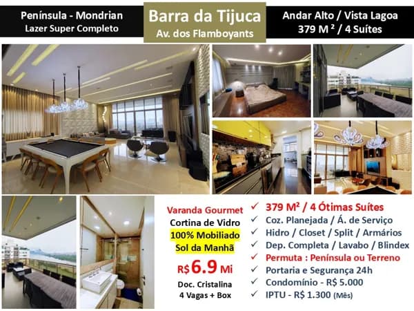Apto Barra da Tijuca Península Mondrian 379M²