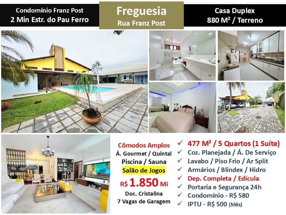 Casa JPA Freguesia Franz Post 477M²