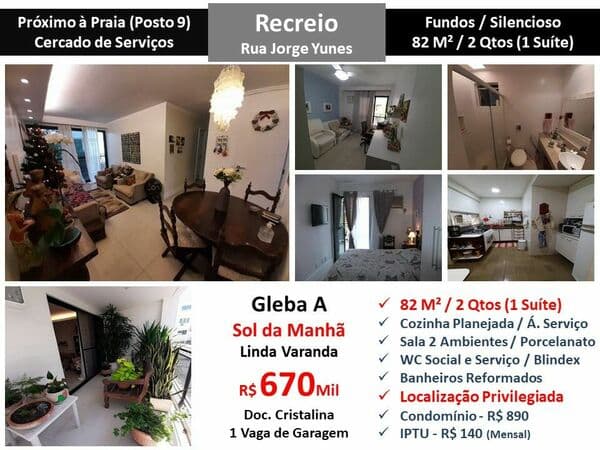 Apto Recreio Gleba A Jorge Yunes 82M²
