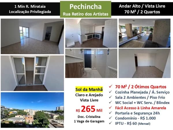 Apto JPA Pechincha Retiro dos Artistas 70M²