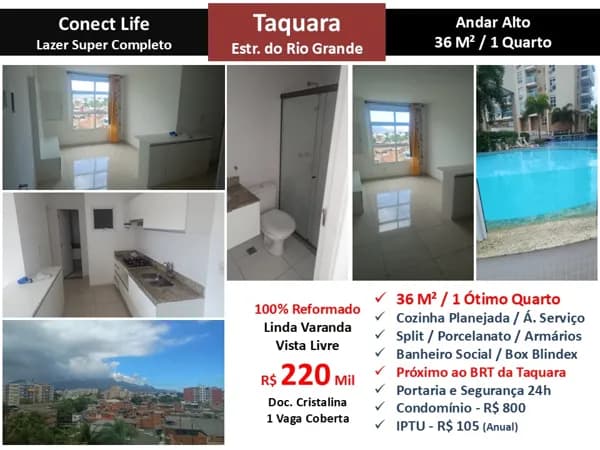 Apto JPA Taquara Conect Life 36M²