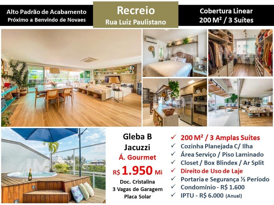 Cob Recreio Gleba B Luiz Paulistano 200M² Linear