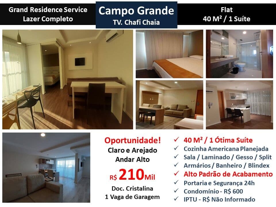 Apto Campo Grande Chafi Chaia 40M²