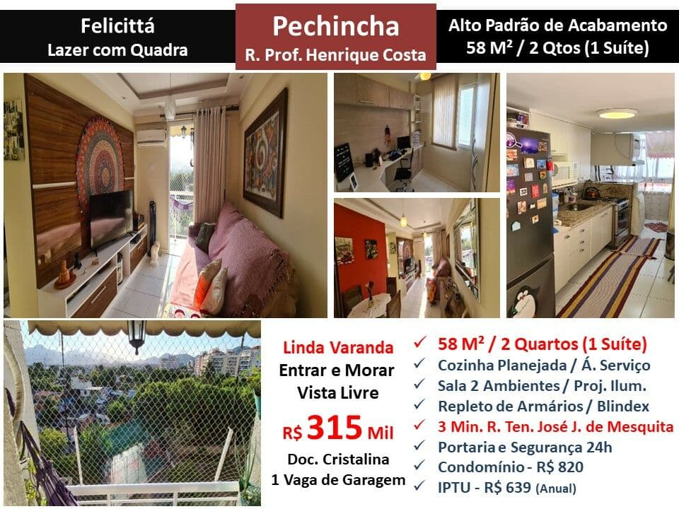 Apto JPA Pechincha Felicitá 58M²