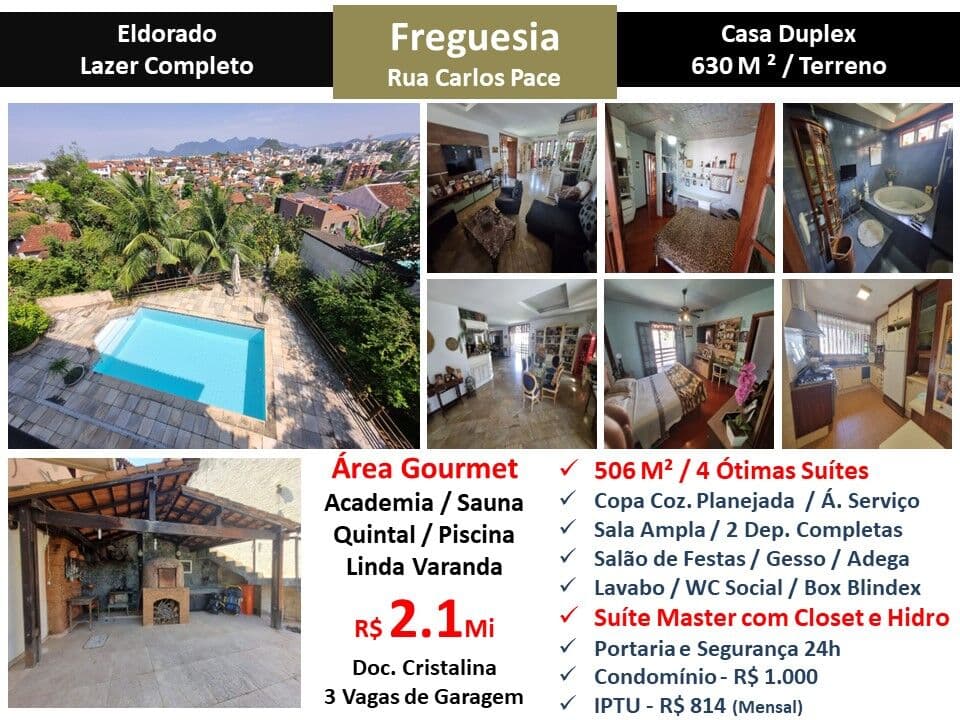 Casa JPA Freguesia Eldorado 506M² 2