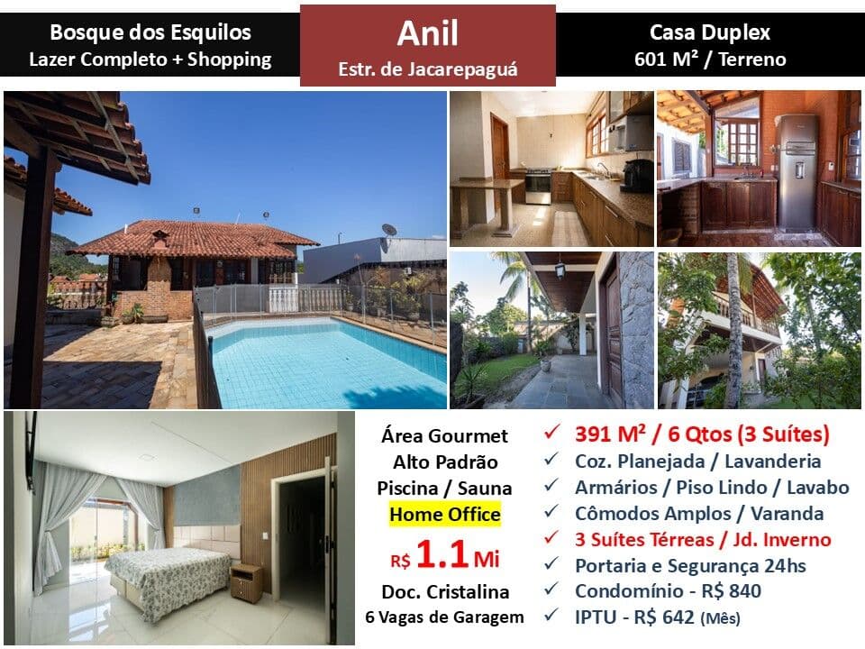 Casa JPA Anil Bosque dos Esquilos 391M²