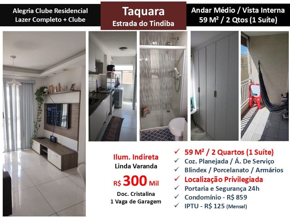 Apto JPA Taquara Tindiba Alegria 59M²