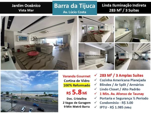 Apto Barra da Tijuca Praia JO 283M²