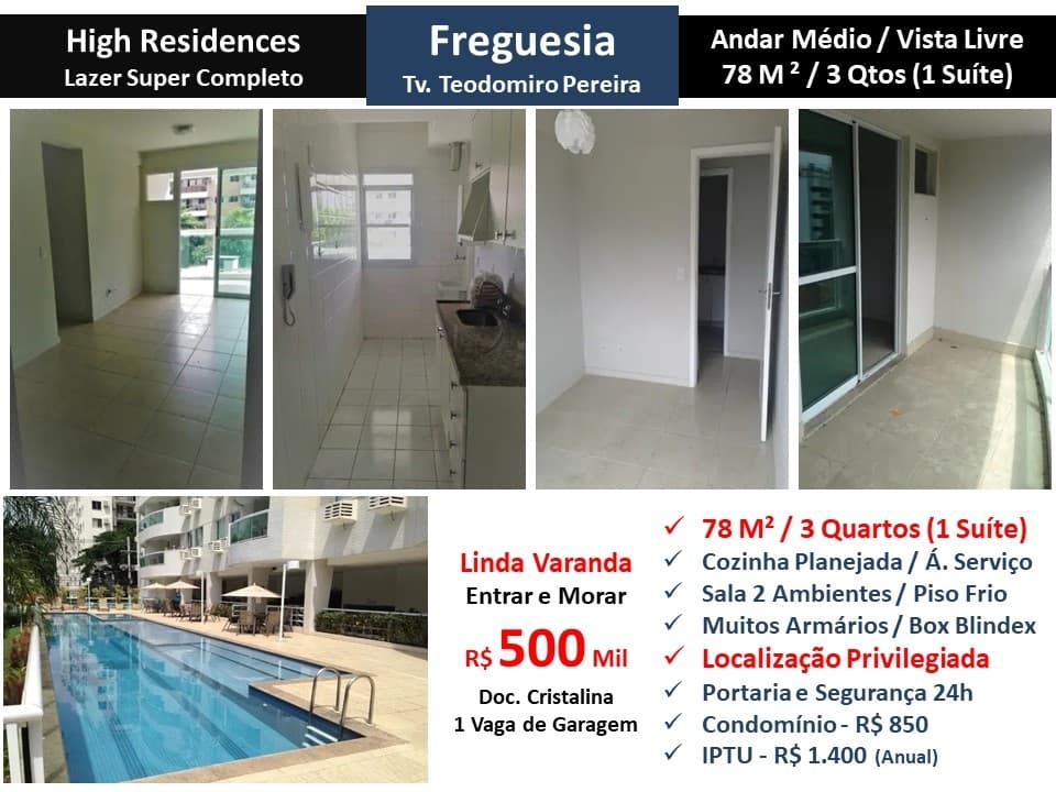 Apto JPA Freguesia High Residence 78M²
