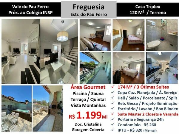 Casa JPA Freguesia Vale do Pau Ferro 174M²