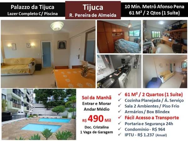 Apto Tijuca Palazzo da Tijuca 61M²