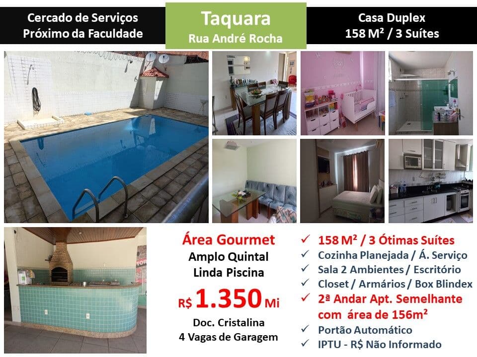 Casa JPA Taquara André Rocha 158M²