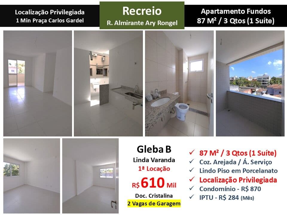 Apto Recreio Gleba B Almirante Ary Rongel 87M²