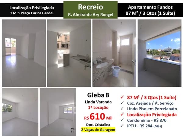Apto Recreio Gleba B Almirante Ary Rongel 87M²