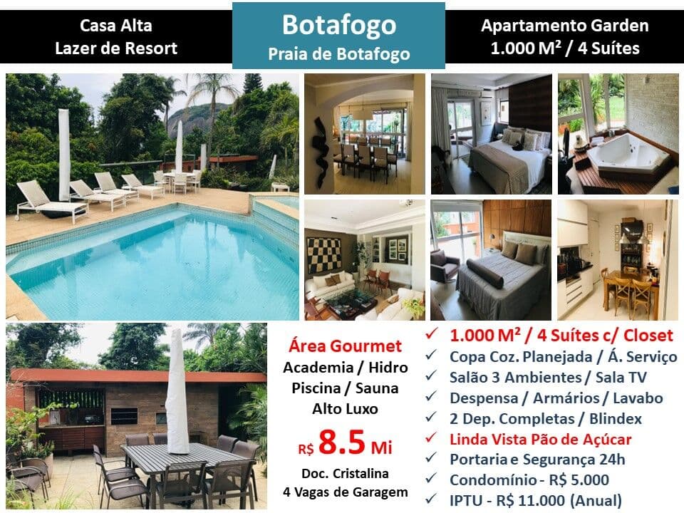 Apto Botafogo Praia Casa Alta 1000M² Garden