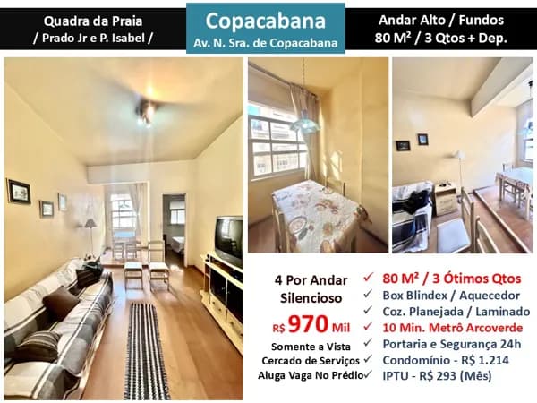 Apto Copacabana N.S de Copacabana 80M² 3