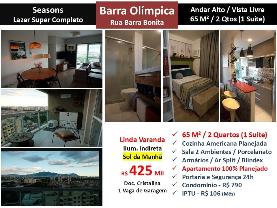 Apto Barra Olímpica Seasons 65M²