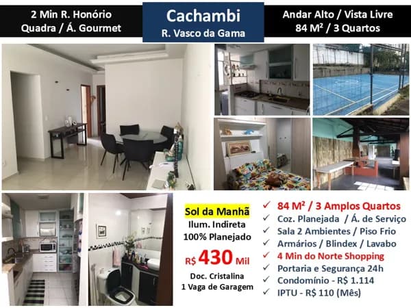 Apto Cachambi Vasco da Gama 84M²