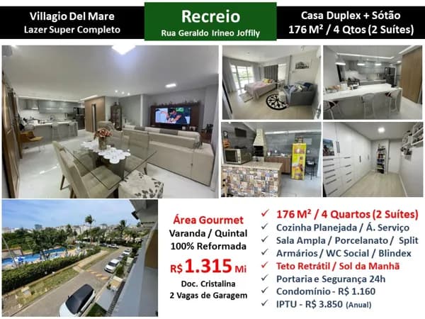 Casa Recreio Villagio Del Mare 176M² 2