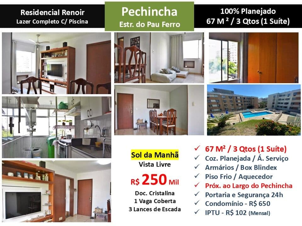 Apto JPA Pechincha Renoir 67M²