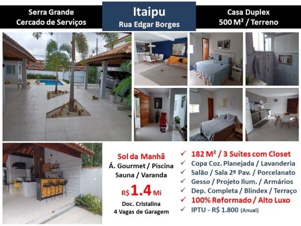 Casa Itaipu Serra Grande Edgar Borges 182M²