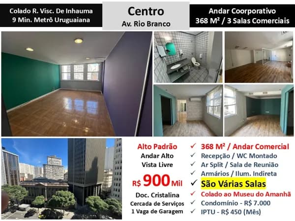 Sala Centro Rio Branco 368M²