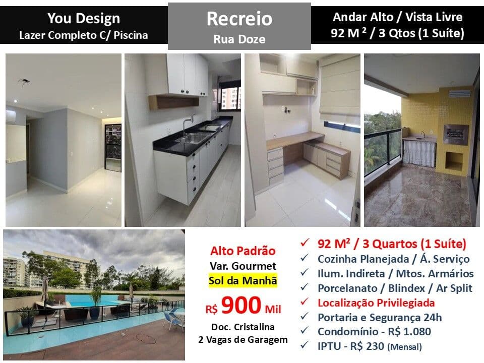 Apto Recreio You 92M²