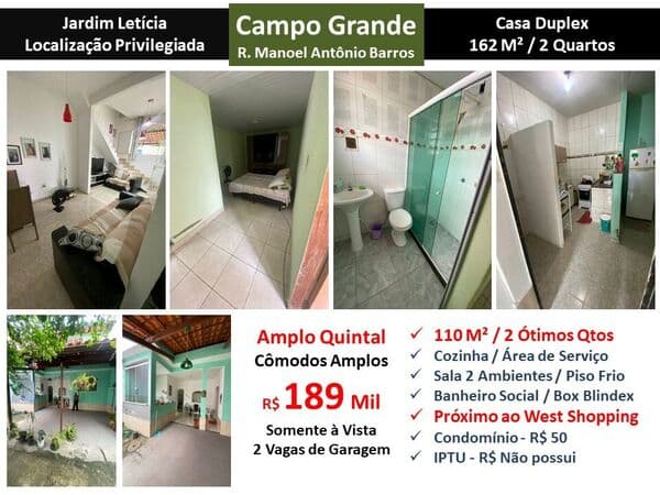Casa Campo Grande Jardim Letícia 110M²