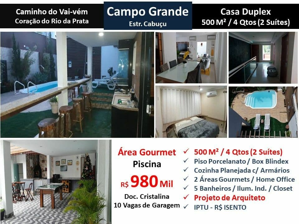 Casa Campo Grande Vai e Vem Cabuçu 500M²